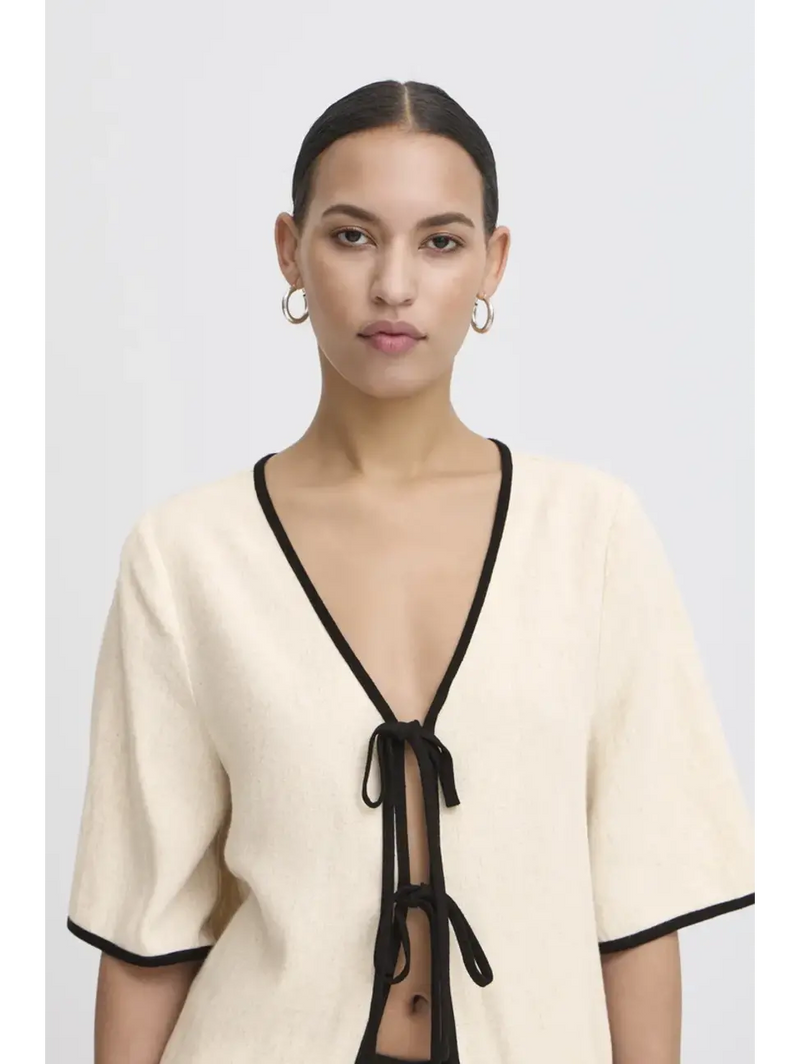 Blouse mélange lin Tacita - Beige