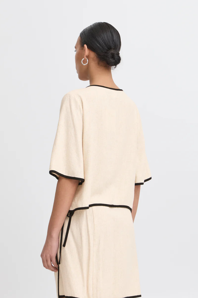 Blouse mélange lin Tacita - Beige