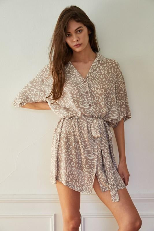 Monica Shirt Dress - Gray