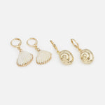 Duo boucles d’oreilles dorées coquillage - Acier Inox