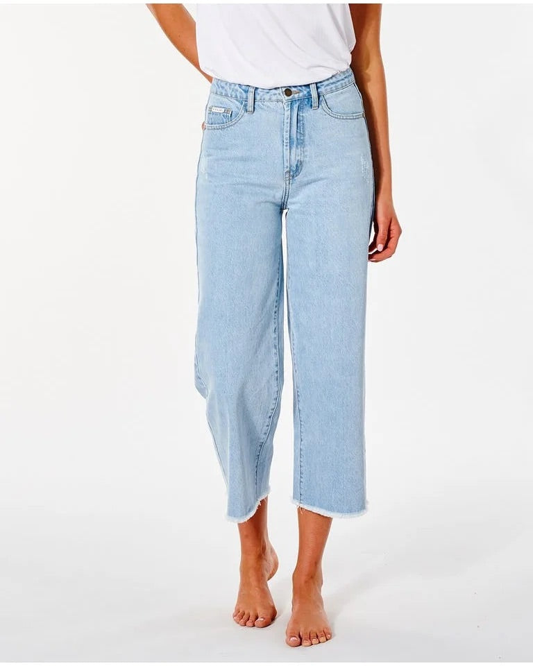 Jeans Sparrows Crop jambe ample - Light Blue