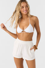 Short tissé à taille élastique Sanders - White