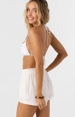 Short tissé à taille élastique Sanders - White
