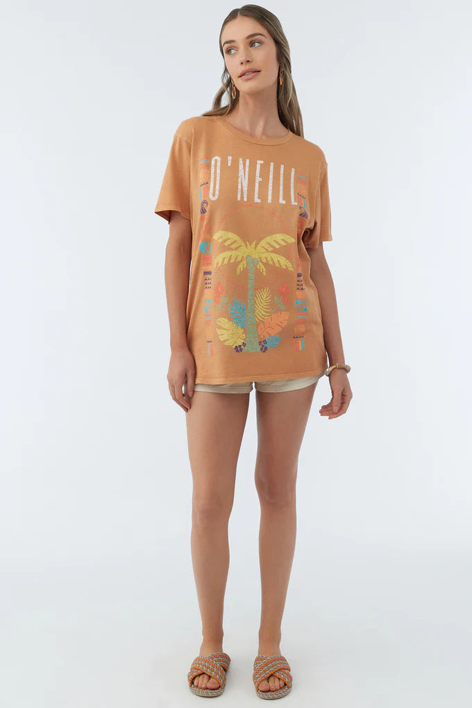 T-shirt surdimensionné Tropical Tide - Golden Brown