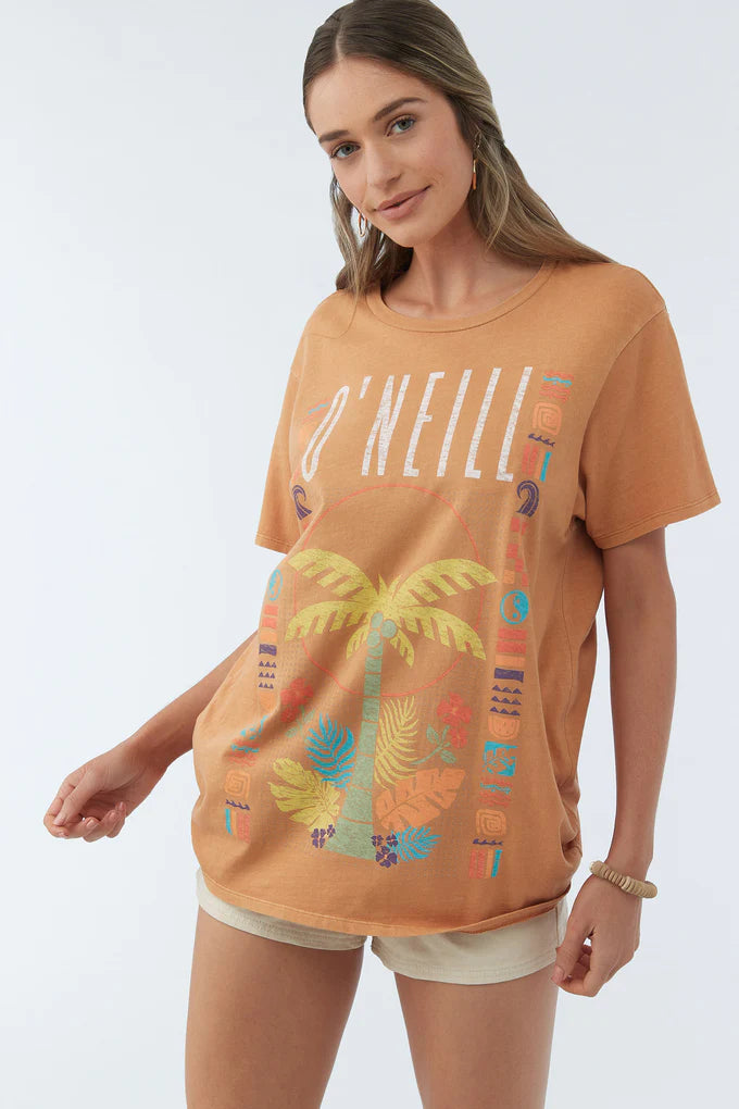 T-shirt surdimensionné Tropical Tide - Golden Brown