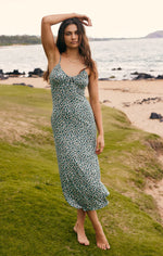 Melinda Ditsy Floral Midi Dress - Emerald Isle