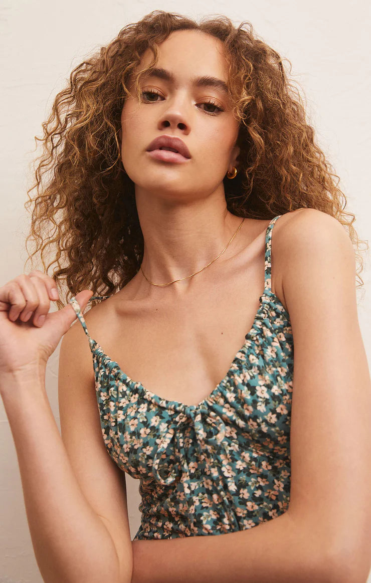 Melinda Ditsy Floral Midi Dress - Emerald Isle