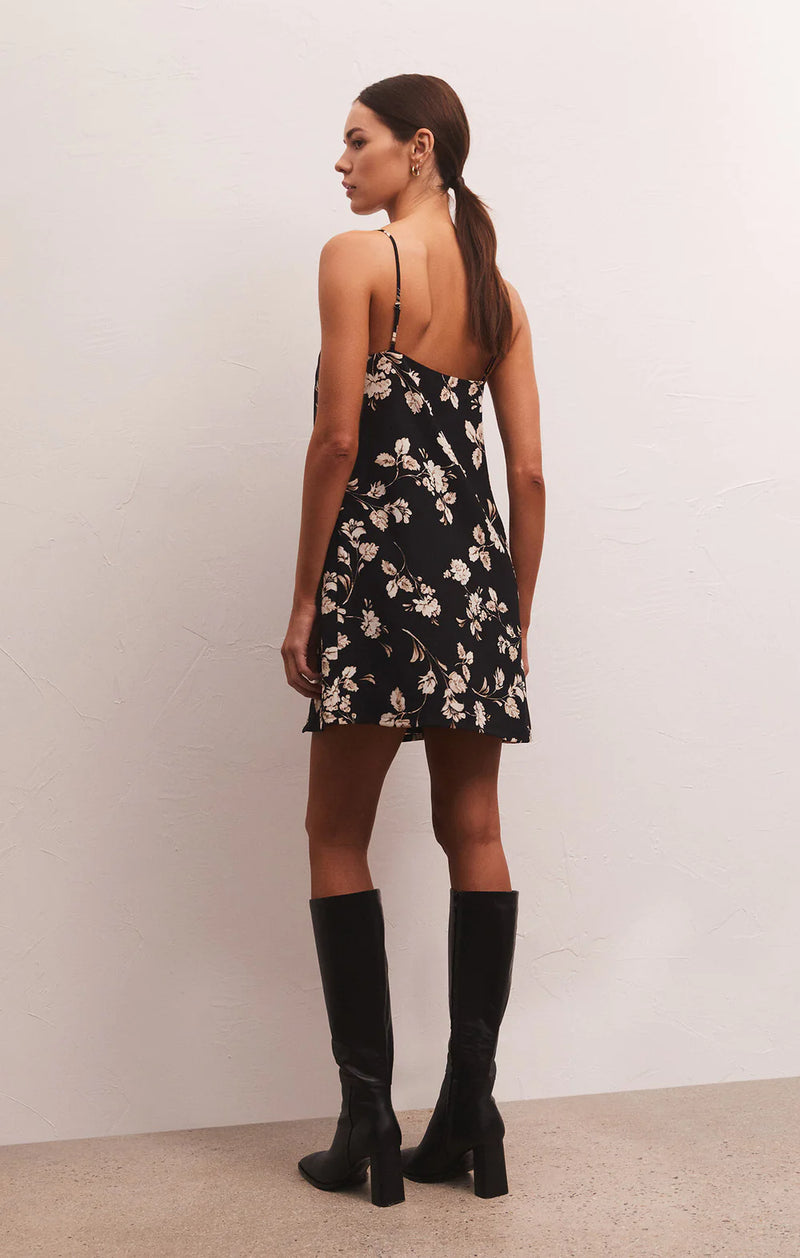 Raelyn Floral Mini Dress - Black