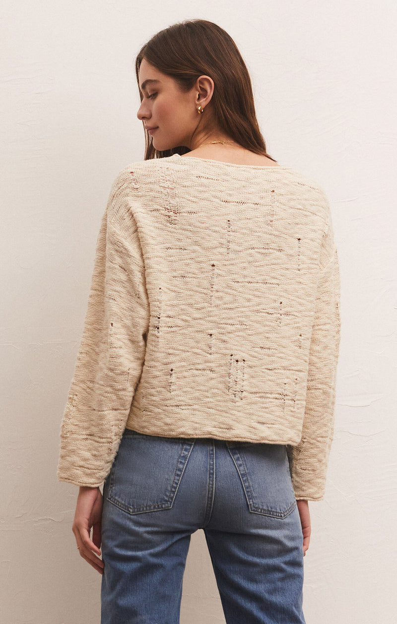 Pull en tricot Rowe Distressed - Whisper White
