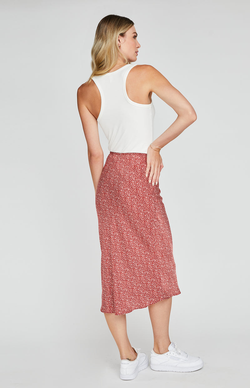 Florentine Maxi Skirt - Crimson Dapple