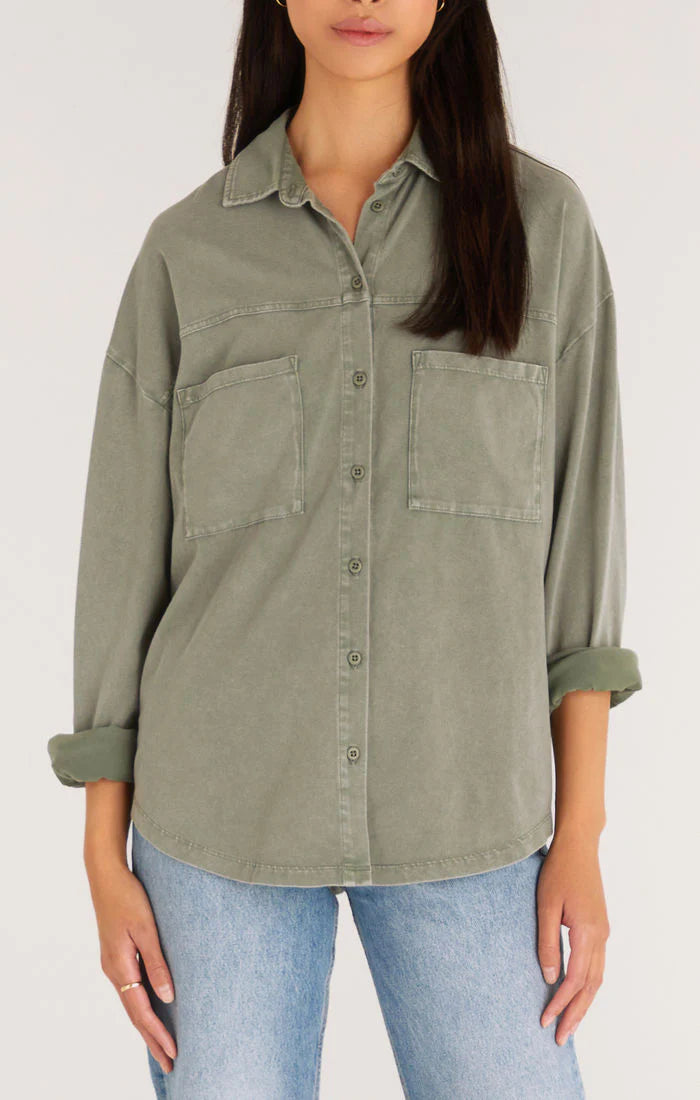 Niccola Button Up Shirt - Evergreen