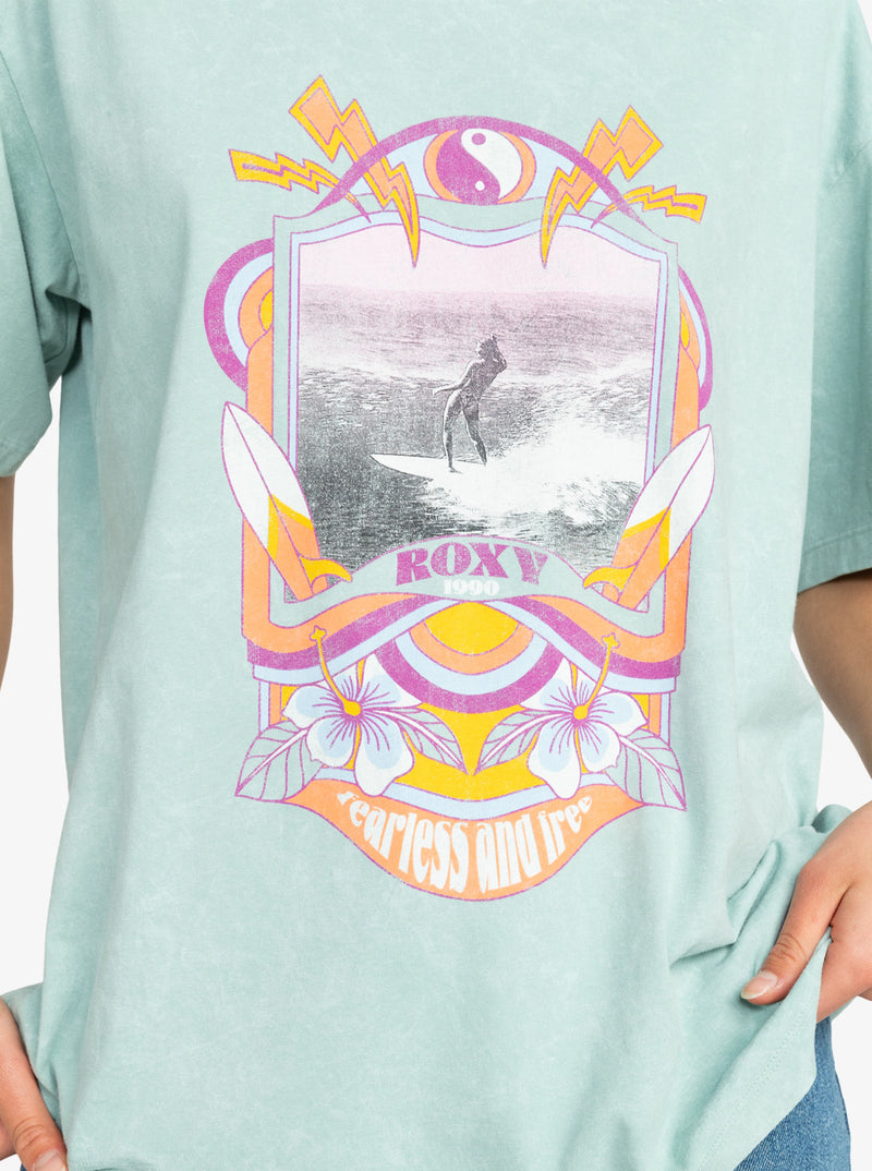 Girl Need Love Oversized T-Shirt - Blue Surf