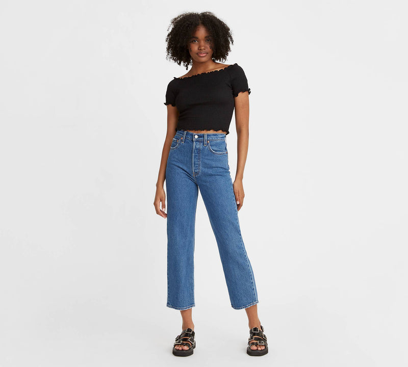 Ribcage Straight Ankle Jeans - Jazz Pop