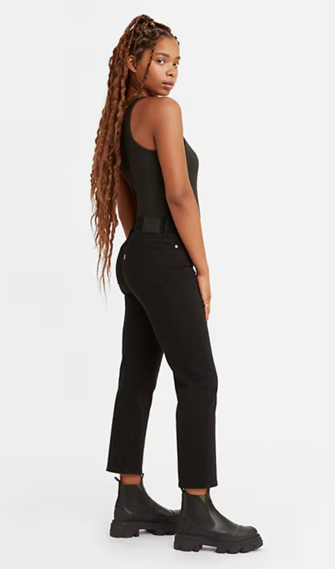 Wedgie Straight Jeans - Black Sprout