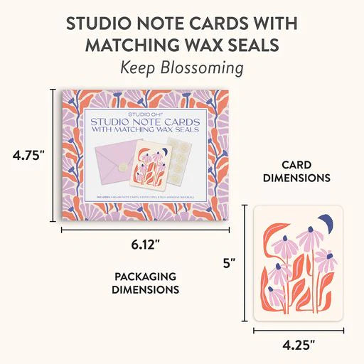 Ensemble de cartes de souhaits avec sceaux de cire - Keep Blossoming