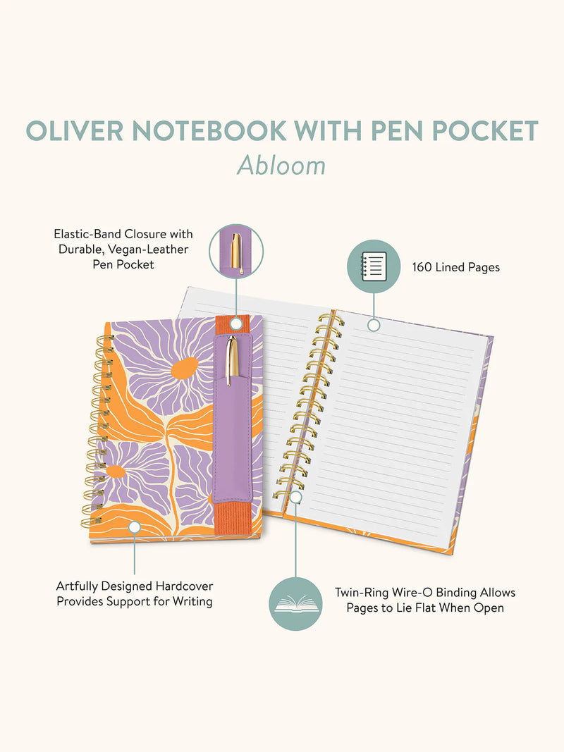 Cahier de note avec porte-crayon - Abloom Oliver