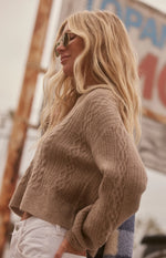 Napa Knit Sweater - Heather Taupe