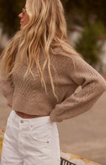 Pull en tricot Napa - Heather Taupe