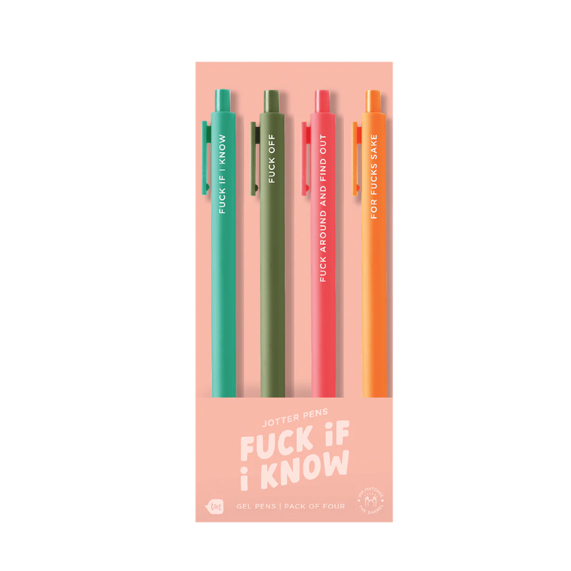 Ensemble de 4 stylos - Fuck if you know