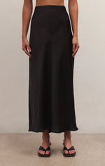 Europa Luxe Sheen Satin Skirt - Black