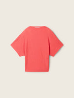 Crinkle Batwing T-Shirt - Plain Red
