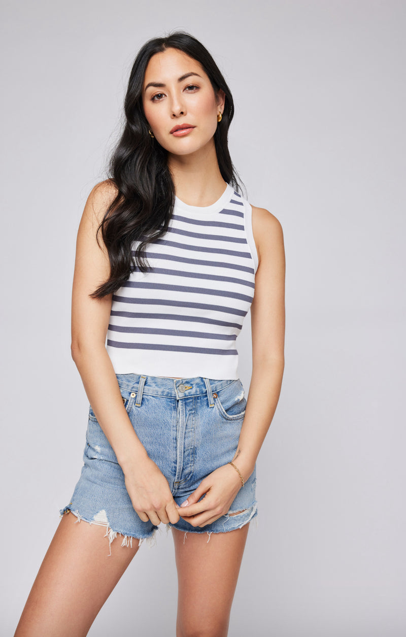 Cora Knit Cami - Blue Stripe