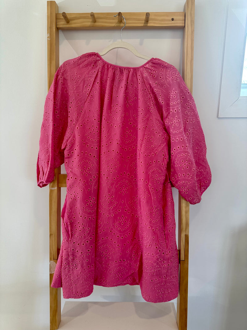 Mini Robe tunique à manches longues - Pink