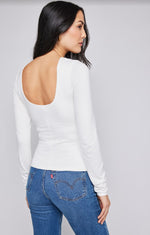 Nadira Long Sleeve Sweater - White