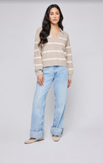 Beckett Knit Sweater - Oatmeal Stripe