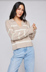 Pull en tricot Beckett - Oatmeal Stripe