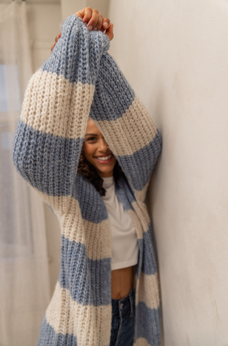 Cardigan en tricot Enid - Sky Blue