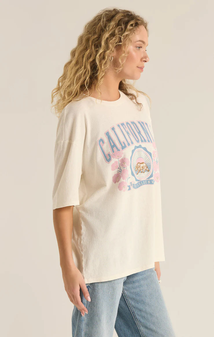 Poppy Bear SoCal Oversized T-Shirt - Sea Salt