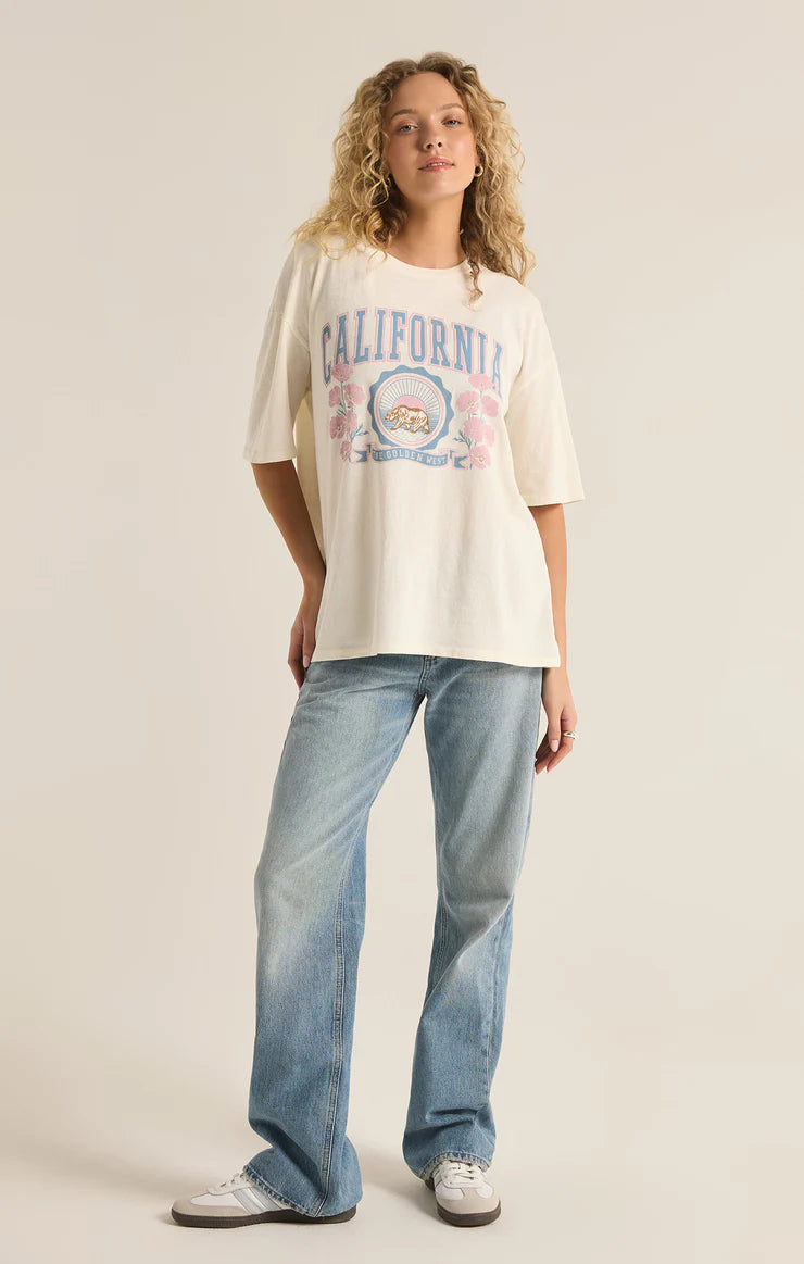 T-Shirt oversized Poppy Bear SoCal - Sea Salt