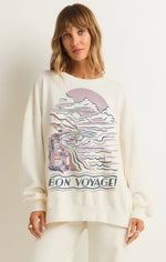 Crewneck Bon Voyage Sunday- Sea Salt