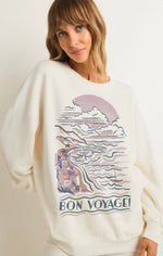 Crewneck Bon Voyage Sunday- Sea Salt