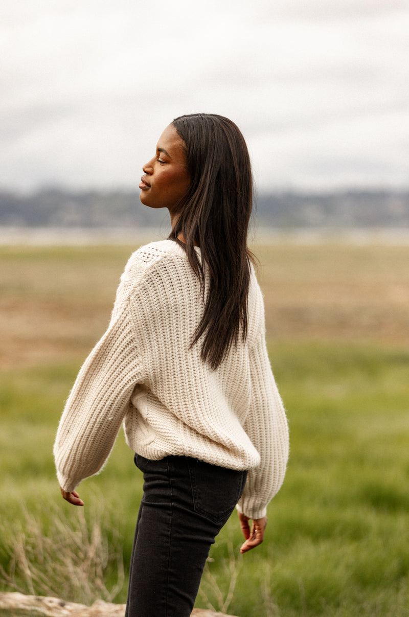 Octavia Knit Sweater - Cream