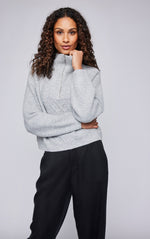 Georgie Half Zip Jumper - Heather Grey