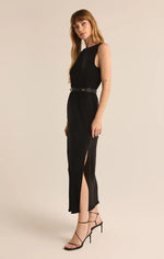 Robe midi Gatsby Plissé - Black