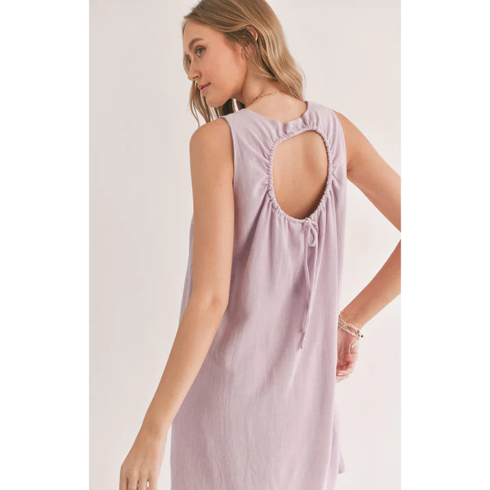 La Luna Linen Mini Dress - Lavender
