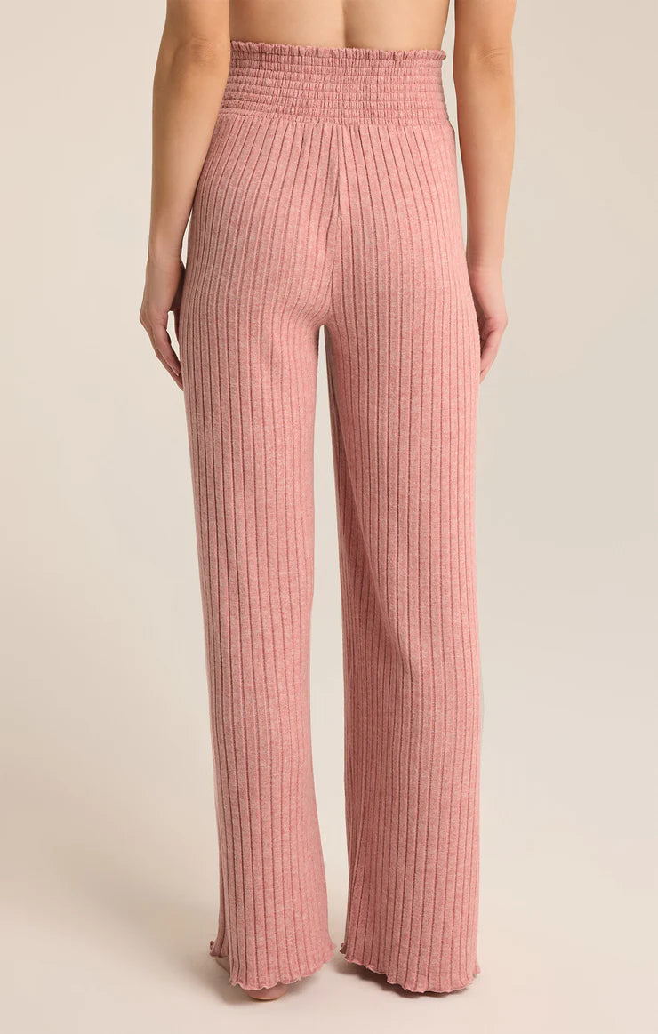 Dawn Smocked Ribbed Trousers - Rosebud