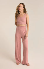 Dawn Smocked Ribbed Trousers - Rosebud