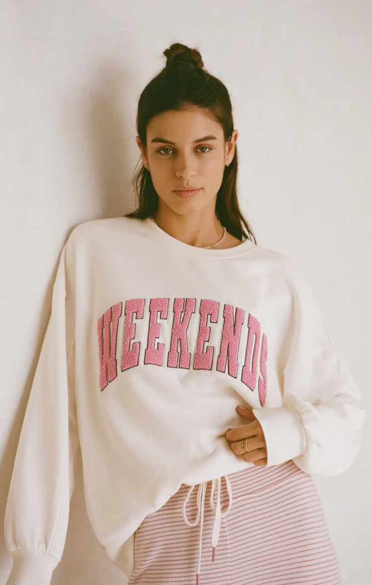 Chandail Oversized Weekends - Bone