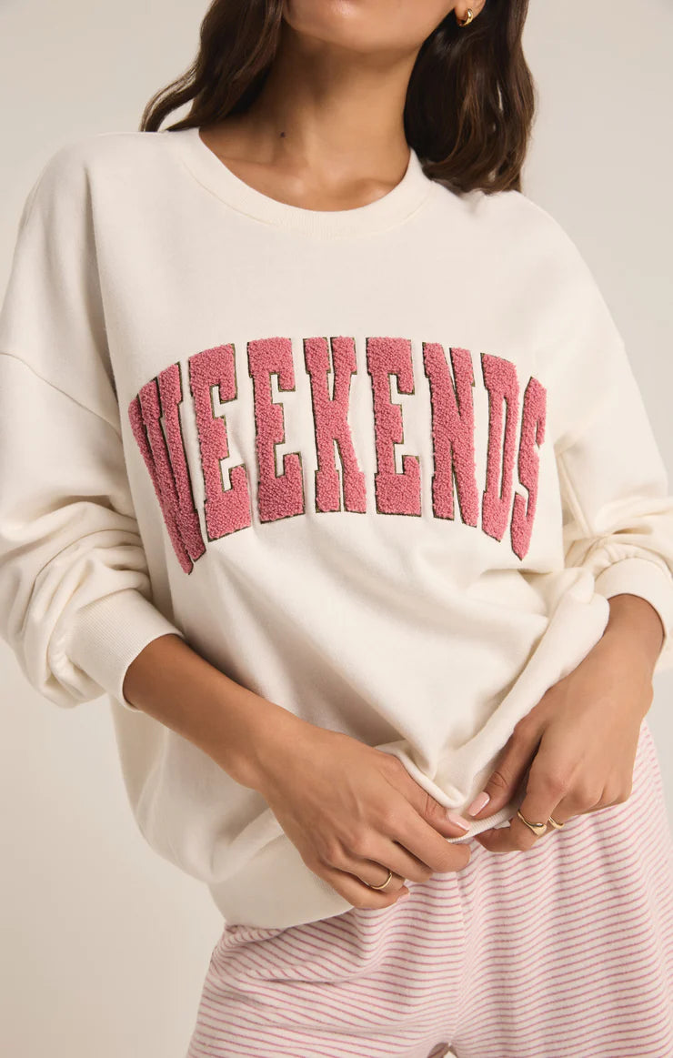 Oversized Weekends Sweater - Bone