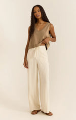 Pantalon en lin Cortez Pinstripe - White