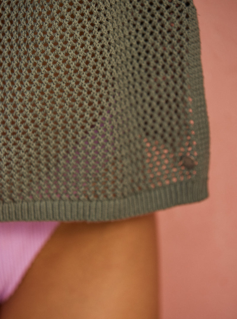 After Beach Break V-Neck Sweater - Agave Green