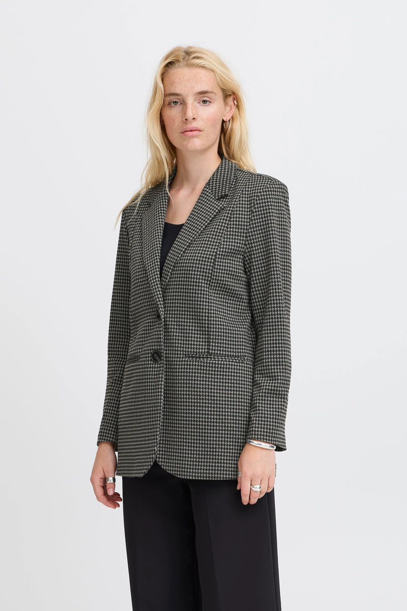 Kate Houndstooth Jacket - Black/Grey