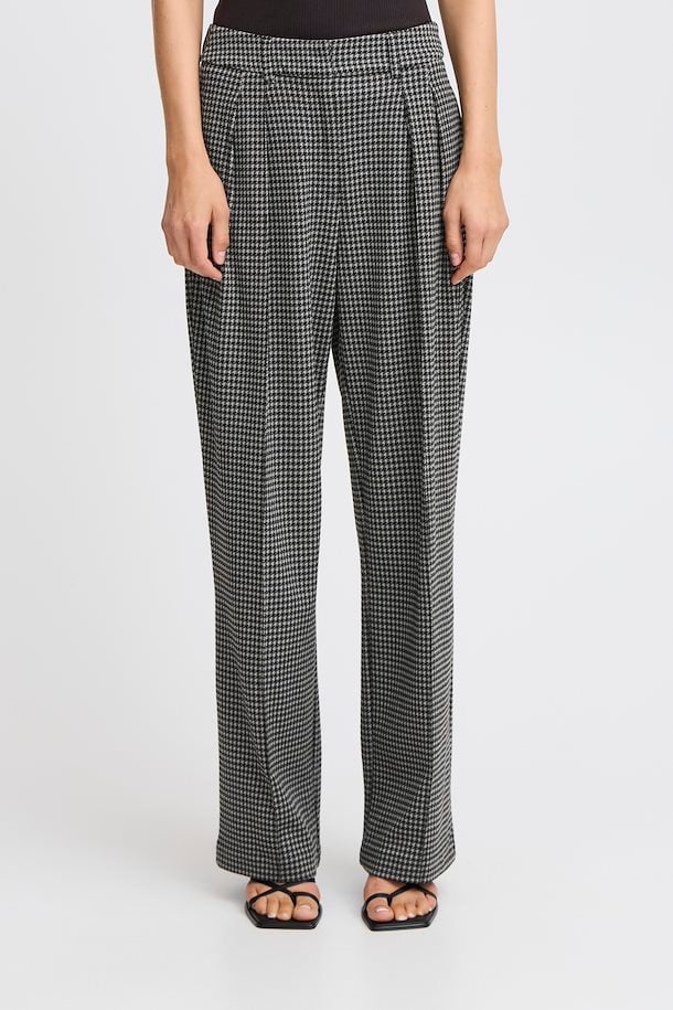 Kate Houndstooth Pants - Black/Grey