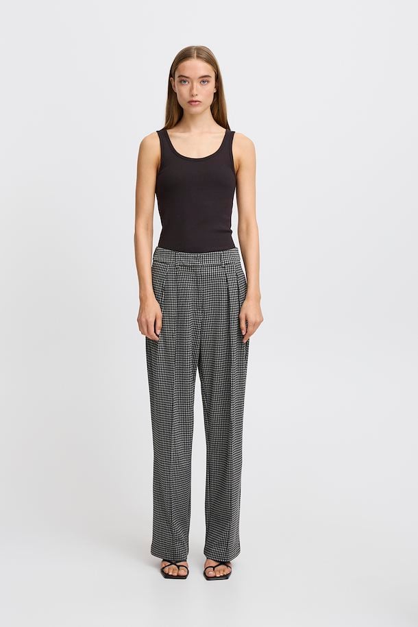 Kate Houndstooth Pants - Black/Grey