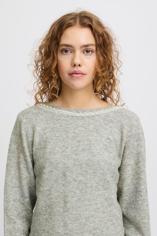 Macon Knitted Sweater - Grey Melange