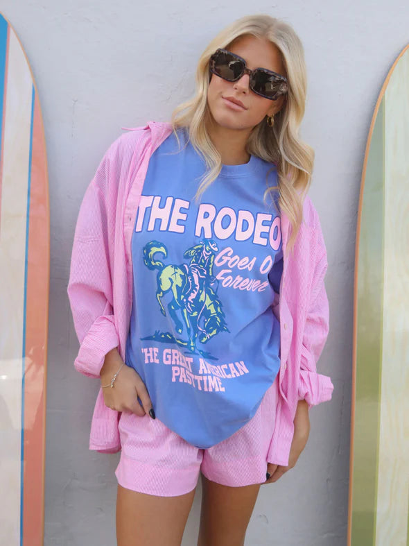 T-Shirt Rodeo Goes on Forever - bleu royal